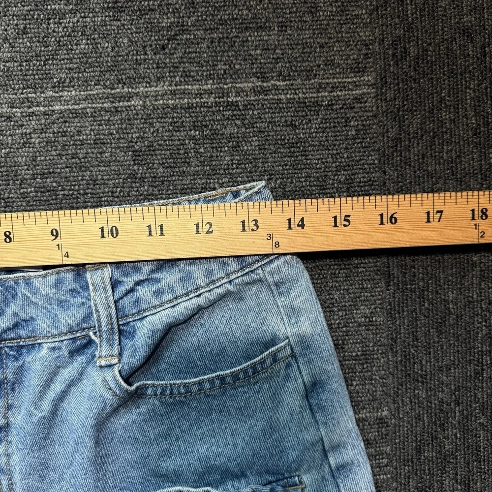 Women's RSQ Baggy Denim Cargo Jeans Light Wash Size 27x28 - Picture 5 of 7